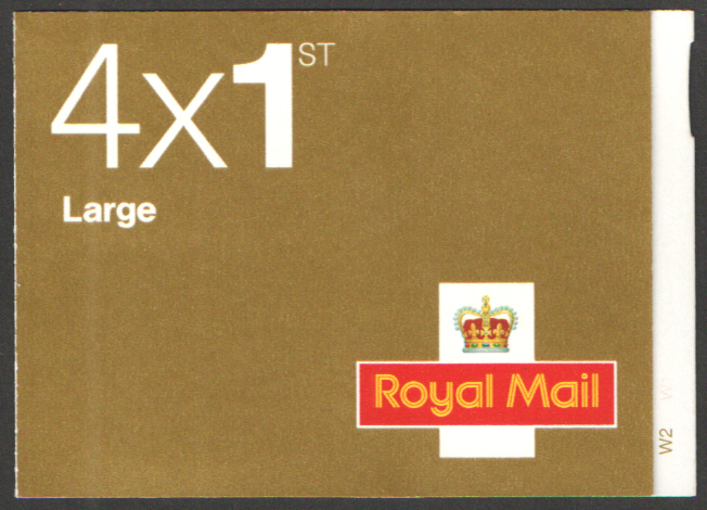 RB2b / SB1(17)B Cyl W2 5mm white strip MA11 / MFIL Walsall 4 x 1st Class Large Booklet (image for) RB2b / SB1(17)B Cyl W2 5mm white strip MA11 / MFIL Walsall 4 x 1st Class Large Booklet